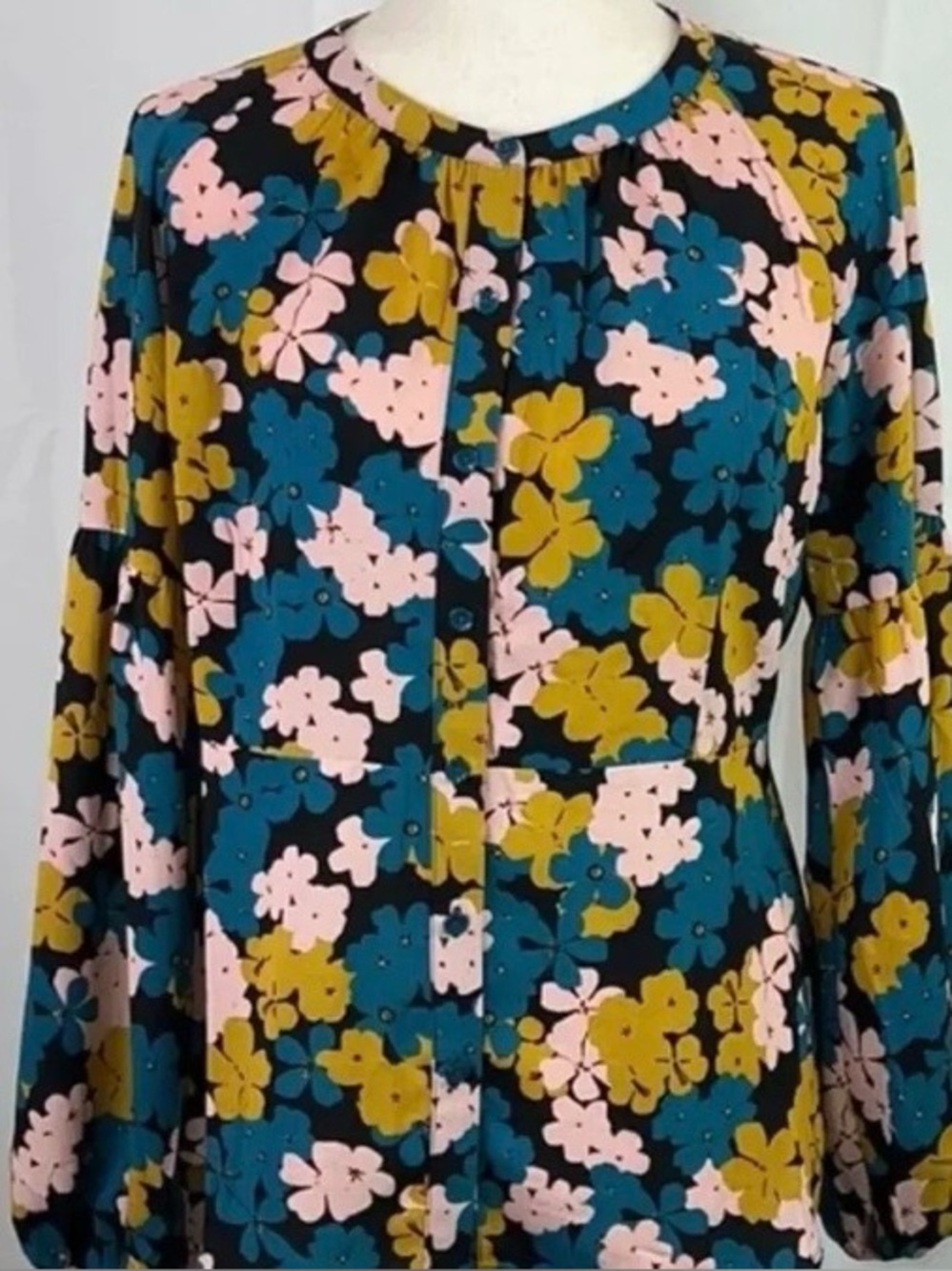Cabi Favorite Floral Print V-Neck
Balloon Sleeve Blouse Multicolor Size L - Picture 3 of 11